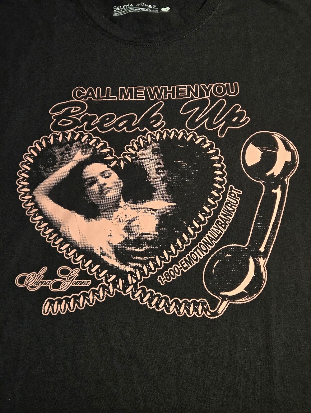 Selena Gomez Womens 3X Black Call Me When You Break Up Graphic Tee NWOT